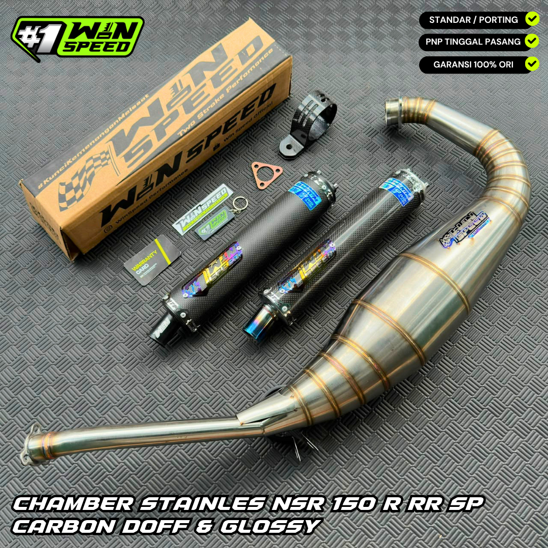 Fullsystem Silencers Carbon Plain Doff & Plain Glossy, Exhaust Chamber , Stainlees , NSR 150 R/RR/SP