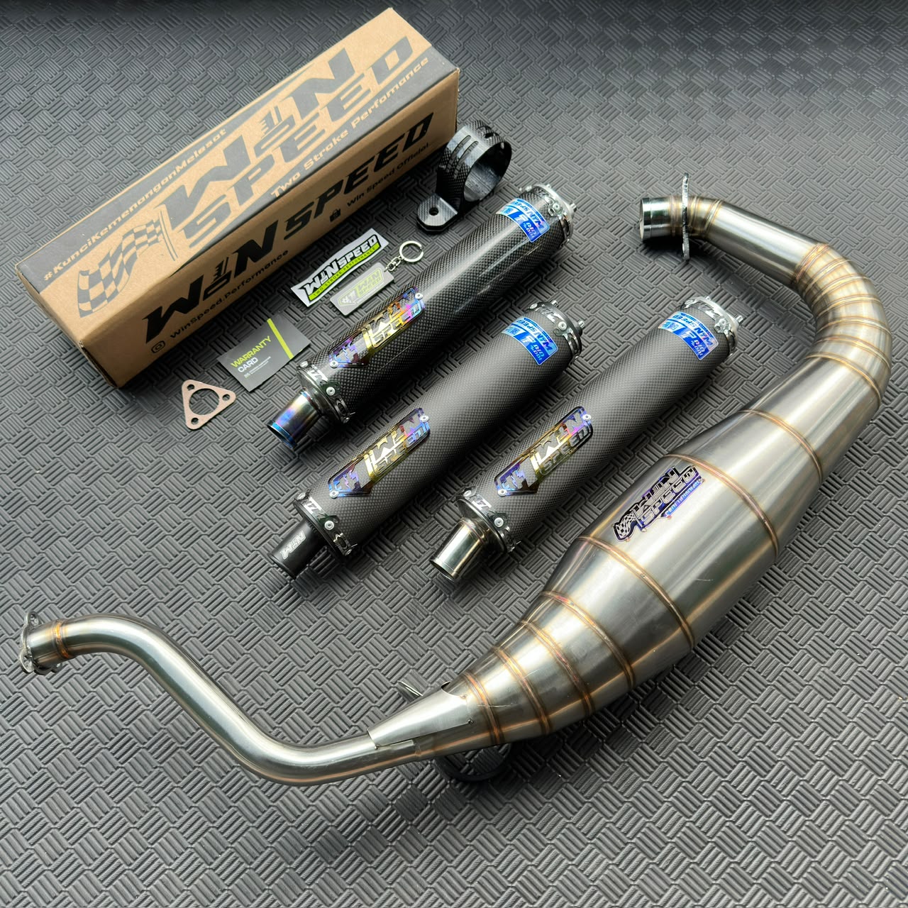 Fullsystem Silencers Carbon Plain Doff & Plain Glossy, Exhaust Chamber Type Super Cobra , Stainlees , NSR 150 R/RR